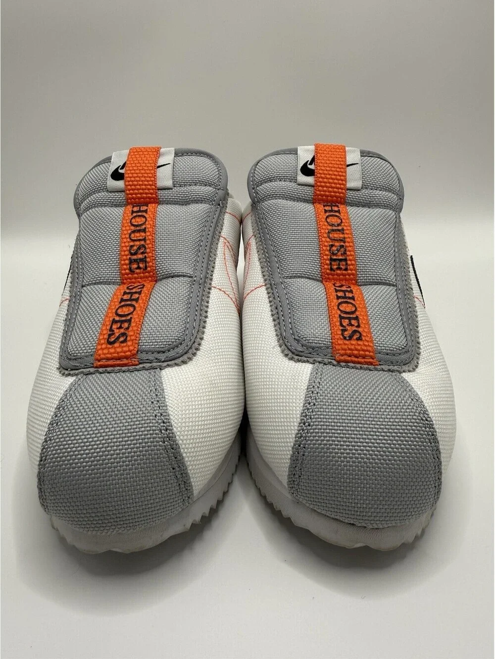 Nike Cortez Slip-On Women’s Size 5 Gray Orange Sneakers Casual Shoes Hook & Loop